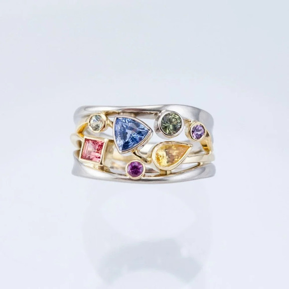 ▶Multi Color Stone 925 Silver Ring for Women, F032 (LIMITED EDITION!!) - Picture 5 of 7